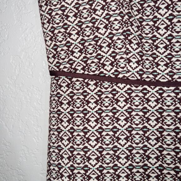 The Limited Cream & Purple Geometric A-Line Dress Size 2 Tall - Picture 3 of 7